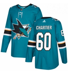 Mens Adidas San Jose Sharks 60 Rourke Chartier Premier Teal Green Home NHL Jersey 