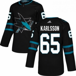Mens Adidas San Jose Sharks 65 Erik Karlsson Premier Black Alternate NHL Jersey 