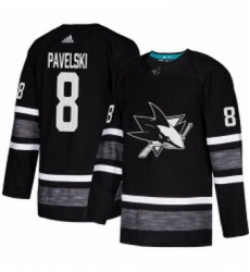 Mens Adidas San Jose Sharks 8 Joe Pavelski Black 2019 All Star Game Parley Authentic Stitched NHL Jersey 