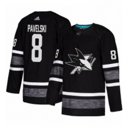 Mens Adidas San Jose Sharks 8 Joe Pavelski Black 2019 All Star Game Parley Authentic Stitched NHL Jersey 