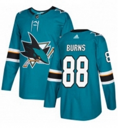 Mens Adidas San Jose Sharks 88 Brent Burns Premier Teal Green Home NHL Jersey 