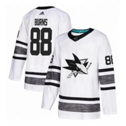 Mens Adidas San Jose Sharks 88 Brent Burns White 2019 All Star Game Parley Authentic Stitched NHL Jersey 