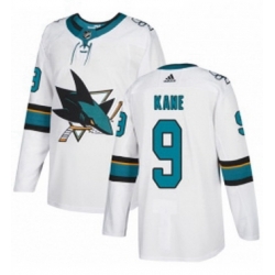 Mens Adidas San Jose Sharks 9 Evander Kane Authentic White Away NHL Jerse