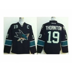 NHL Jerseys San Jose Sharks #19 Thornton black[2014 new stadium][patch C]