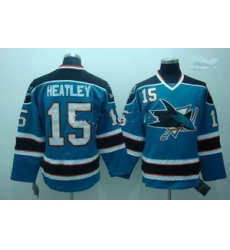 San Jose Sharks 15 Dany Heatley blue jerseys 20TH