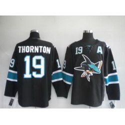 San Jose Sharks 19 Joe Thornton BLACK Jerseys