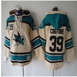San Jose Sharks #39 Logan Couture Cream Sawyer Hooded Sweatshirt Stitched NHL jersey