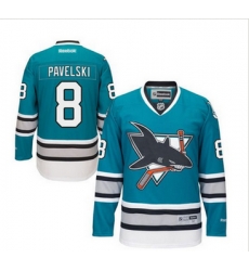 San Jose Sharks #8 Joe Pavelski Teal 25th Anniversary Stitched NHL Jersey