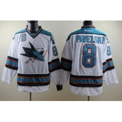San Jose Sharks #8 Joe Pavelski white Jersey