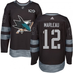 Sharks #12 Patrick Marleau Black 1917 2017 100th Anniversary Stitched NHL Jersey