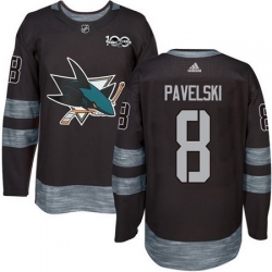 Sharks #8 Joe Pavelski Black 1917 2017 100th Anniversary Stitched NHL Jersey