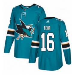 Youth Adidas San Jose Sharks 16 Eric Fehr Authentic Teal Green Home NHL Jerse
