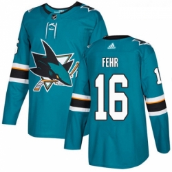 Youth Adidas San Jose Sharks 16 Eric Fehr Authentic Teal Green Home NHL Jersey 