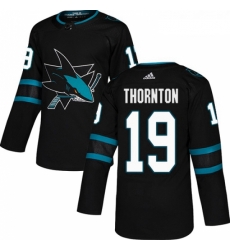 Youth Adidas San Jose Sharks 19 Joe Thornton Premier Black Alternate NHL Jersey 