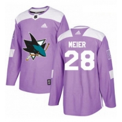 Youth Adidas San Jose Sharks 28 Timo Meier Authentic Purple Fights Cancer Practice NHL Jersey 