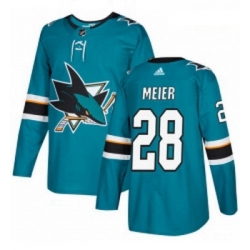 Youth Adidas San Jose Sharks 28 Timo Meier Premier Teal Green Home NHL Jersey 