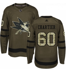 Youth Adidas San Jose Sharks 60 Rourke Chartier Premier Green Salute to Service NHL Jersey 