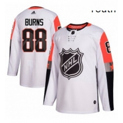 Youth Adidas San Jose Sharks 88 Brent Burns Authentic White 2018 All Star Pacific Division NHL Jersey 