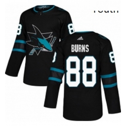 Youth Adidas San Jose Sharks 88 Brent Burns Premier Black Alternate NHL Jersey 
