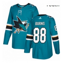 Youth Adidas San Jose Sharks 88 Brent Burns Premier Teal Green Home NHL Jersey 
