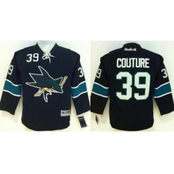Youth San Jose Sharks #39 Logan Couture Black Stitched NHL Jersey
