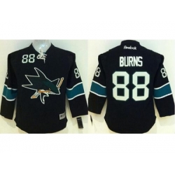 Youth San Jose Sharks #88 Brent Burns Black Stitched NHL Jersey