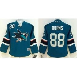Youth San Jose Sharks #88 Brent Burns Green Stitched NHL Jersey