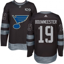 Blues #19 Jay Bouwmeester Black 1917 2017 100th Anniversary Stitched NHL Jersey