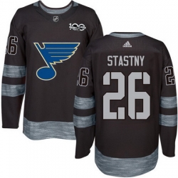 Blues #26 Paul Stastny Black 1917 2017 100th Anniversary Stitched NHL Jersey