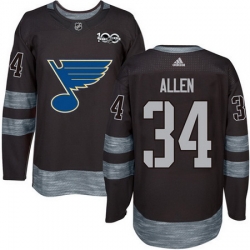 Blues #34 Jake Allen Black 1917 2017 100th Anniversary Stitched NHL Jersey