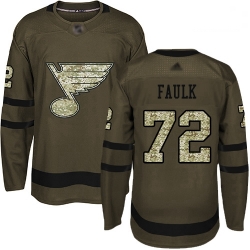 Blues 72 Justin Faulk Green Salute to Service Stitched Hockey Jersey