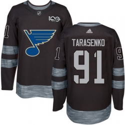 Blues #91 Vladimir Tarasenko Black 1917 2017 100th Anniversary Stitched NHL Jersey