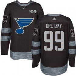Blues #99 Wayne Gretzky Black 1917 2017 100th Anniversary Stitched NHL Jersey