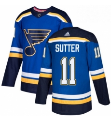 Mens Adidas St Louis Blues 11 Brian Sutter Authentic Royal Blue Home NHL Jersey 