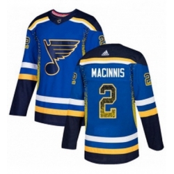 Mens Adidas St Louis Blues 2 Al Macinnis Authentic Blue Drift Fashion NHL Jersey 