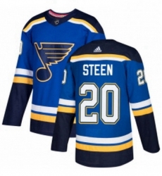 Mens Adidas St Louis Blues 20 Alexander Steen Authentic Royal Blue Home NHL Jersey 