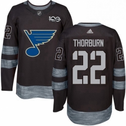 Mens Adidas St Louis Blues 22 Chris Thorburn Authentic Black 1917 2017 100th Anniversary NHL Jersey 
