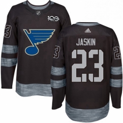 Mens Adidas St Louis Blues 23 Dmitrij Jaskin Authentic Black 1917 2017 100th Anniversary NHL Jersey 