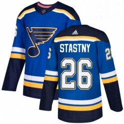 Mens Adidas St Louis Blues 26 Paul Stastny Authentic Royal Blue Home NHL Jersey 