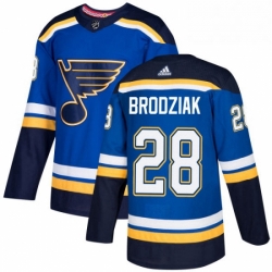 Mens Adidas St Louis Blues 28 Kyle Brodziak Authentic Royal Blue Home NHL Jersey 