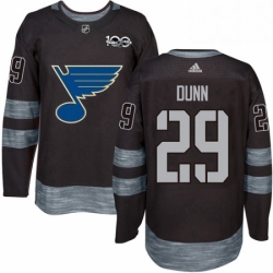 Mens Adidas St Louis Blues 29 Vince Dunn Authentic Black 1917 2017 100th Anniversary NHL Jersey 
