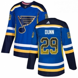 Mens Adidas St Louis Blues 29 Vince Dunn Authentic Blue Drift Fashion NHL Jersey 
