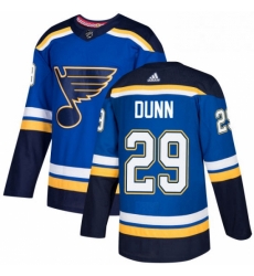 Mens Adidas St Louis Blues 29 Vince Dunn Authentic Royal Blue Home NHL Jersey 