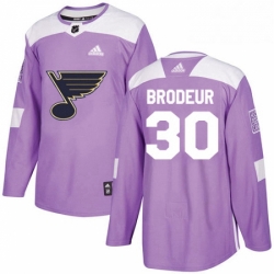 Mens Adidas St Louis Blues 30 Martin Brodeur Authentic Purple Fights Cancer Practice NHL Jersey 