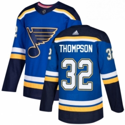 Mens Adidas St Louis Blues 32 Tage Thompson Authentic Royal Blue Home NHL Jersey 