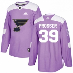Mens Adidas St Louis Blues 39 Nate Prosser Authentic Purple Fights Cancer Practice NHL Jersey 