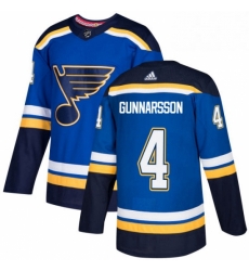 Mens Adidas St Louis Blues 4 Carl Gunnarsson Premier Royal Blue Home NHL Jersey 