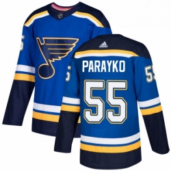 Mens Adidas St Louis Blues 55 Colton Parayko Authentic Royal Blue Home NHL Jersey 