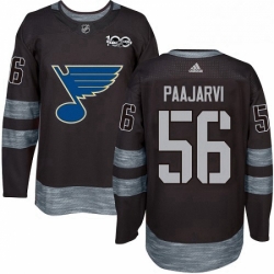 Mens Adidas St Louis Blues 56 Magnus Paajarvi Authentic Black 1917 2017 100th Anniversary NHL Jersey 