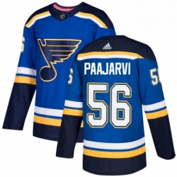 Mens Adidas St Louis Blues 56 Magnus Paajarvi Premier Royal Blue Home NHL Jersey 